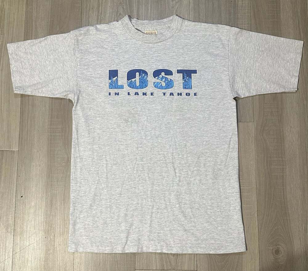 Vintage 90s Prairie Mountain Lost In Lake Tahoe Graphic T-Shirt